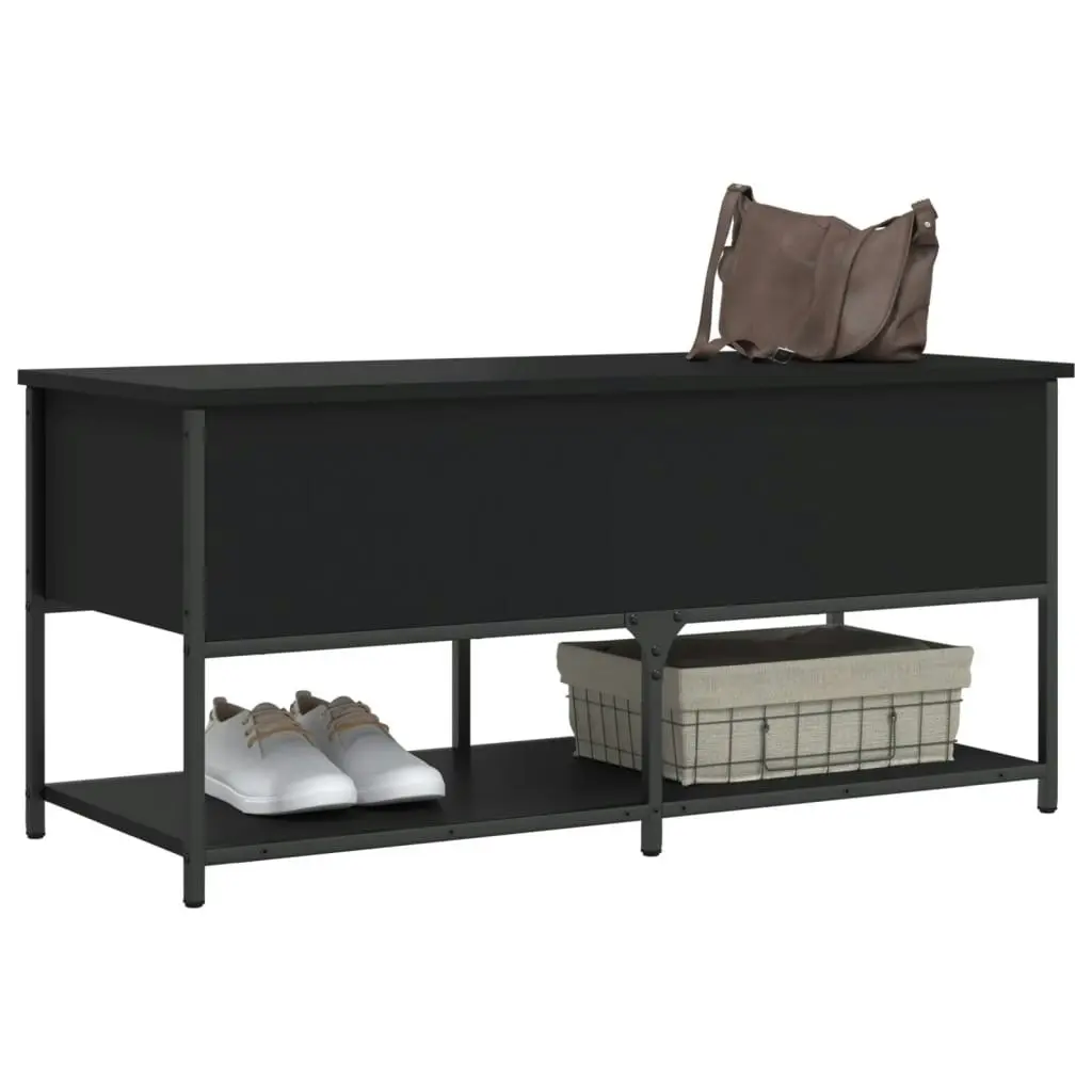 Storage Bench Black 100x42.5x47 cm Engineered Wood 839023