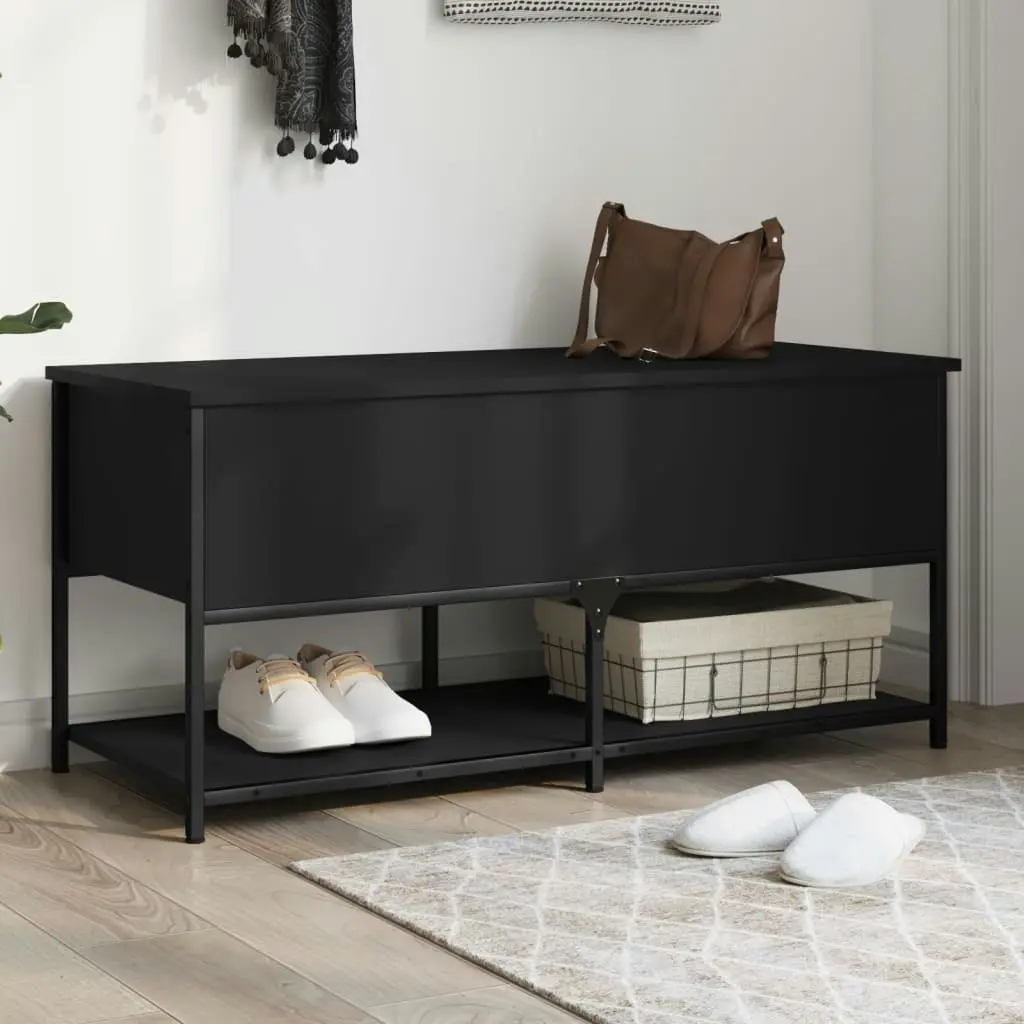 Storage Bench Black 100x42.5x47 cm Engineered Wood 839023