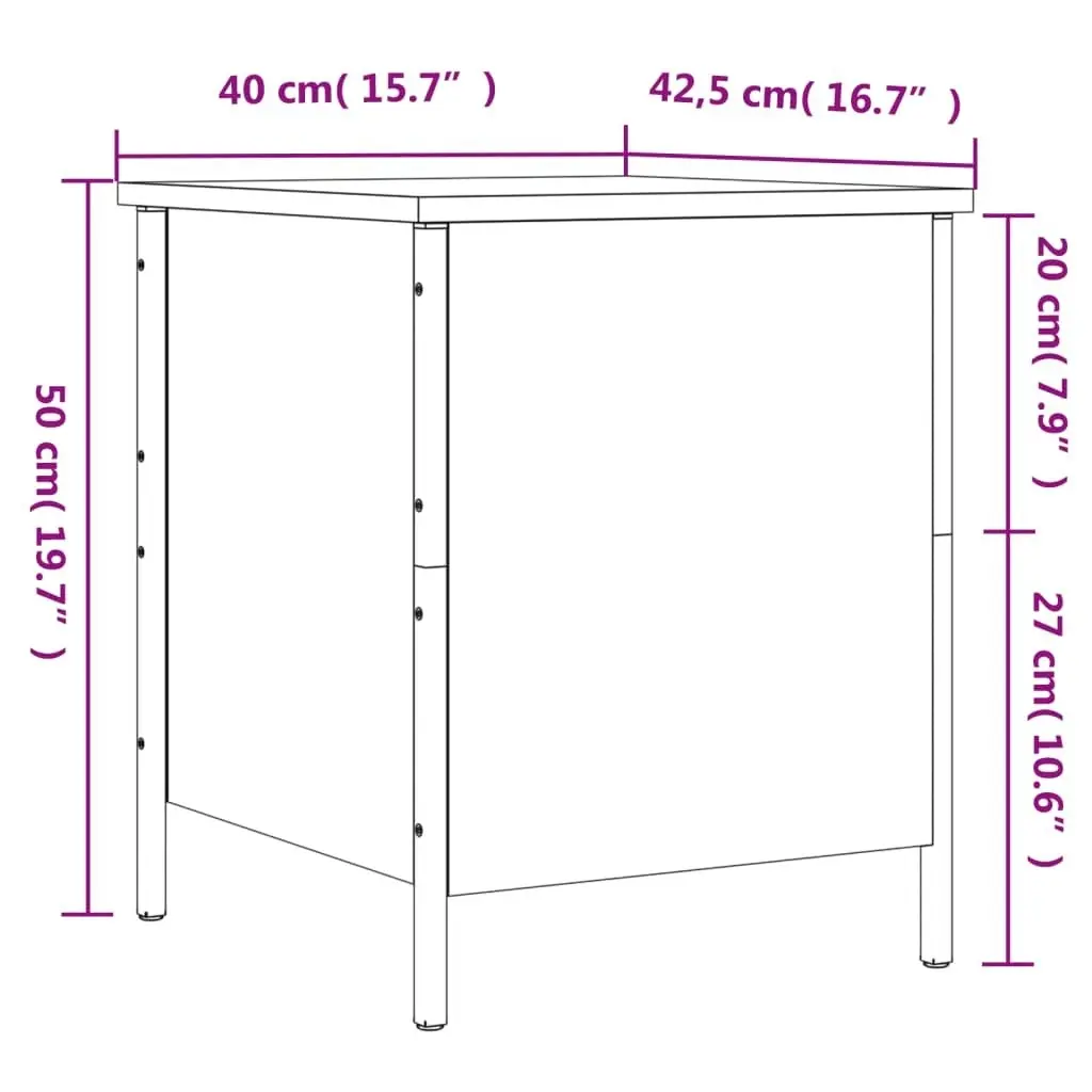 Storage Bench Black 40x42.5x50 cm Engineered Wood 839008