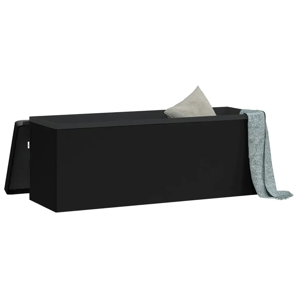 Storage Bench Foldable Black PVC 374906