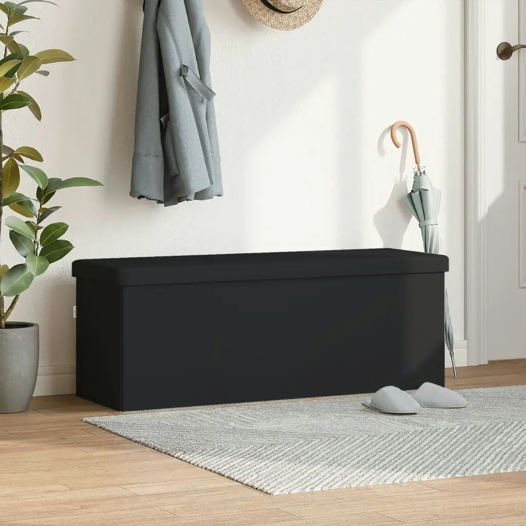 Storage Bench Foldable Black PVC 374906