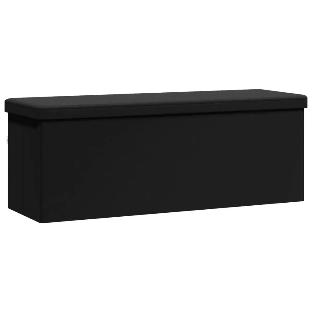 Storage Bench Foldable Black PVC 374906