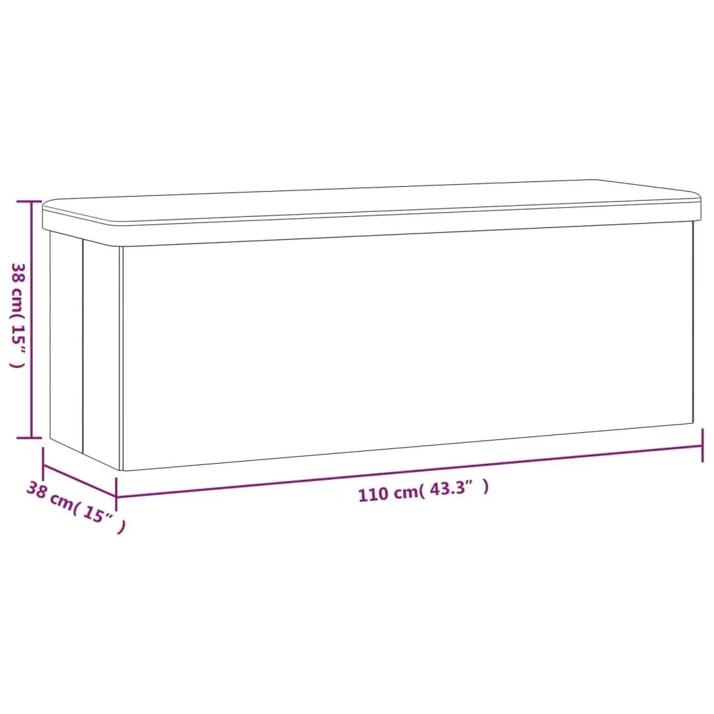 Storage Bench Foldable Black PVC 374906