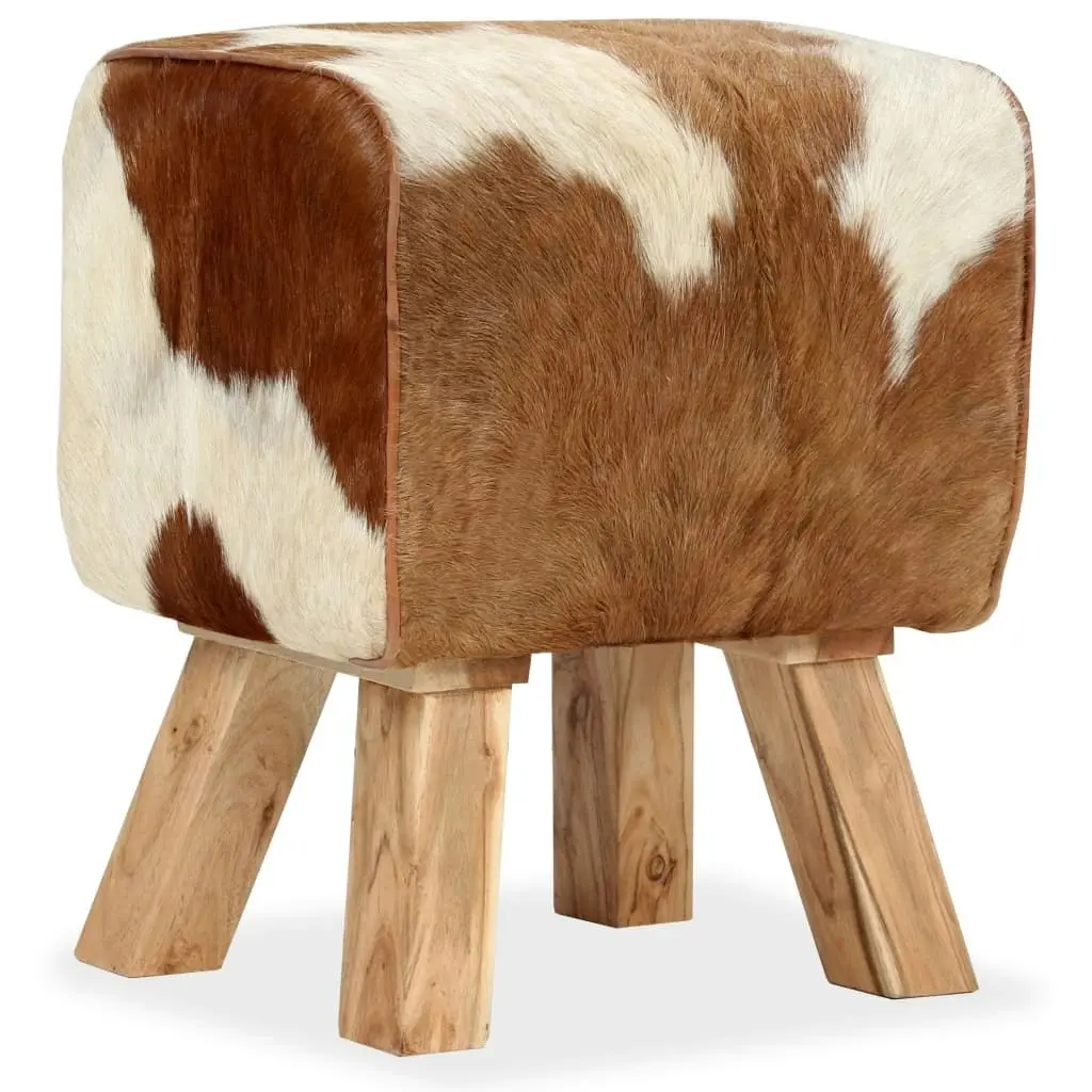 Stool Genuine Goat Leather 40x30x45 cm 244755