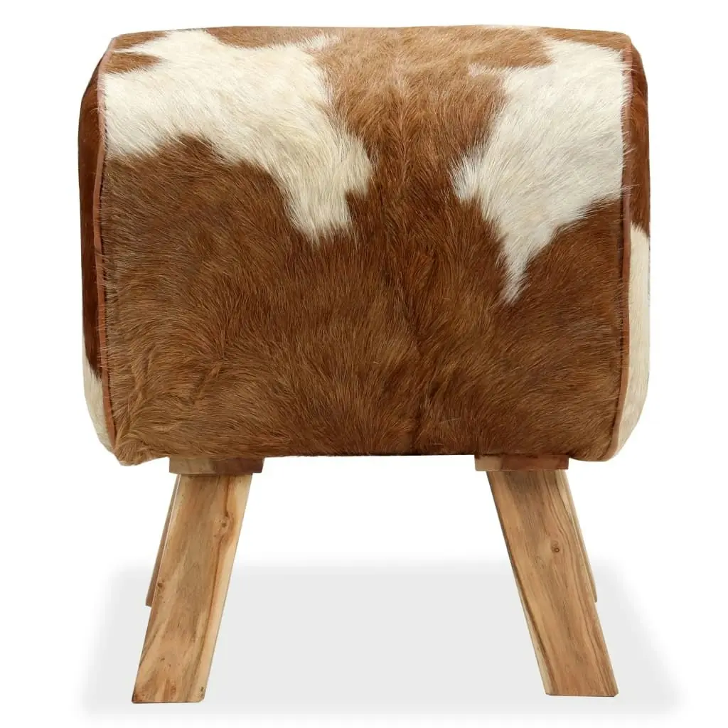 Stool Genuine Goat Leather 40x30x45 cm 244755