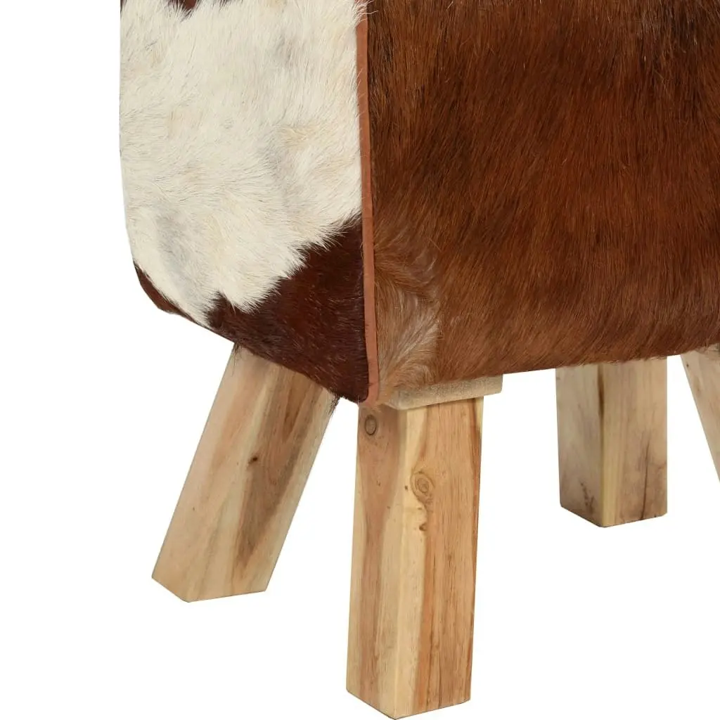 Stool Genuine Goat Leather 40x30x45 cm 244755