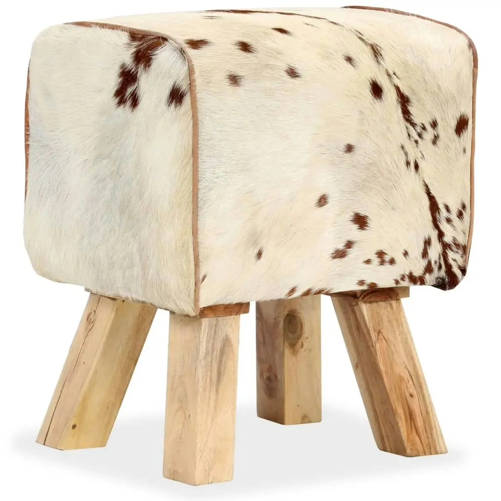 Stool Genuine Goat Leather 40x30x45 cm 244755