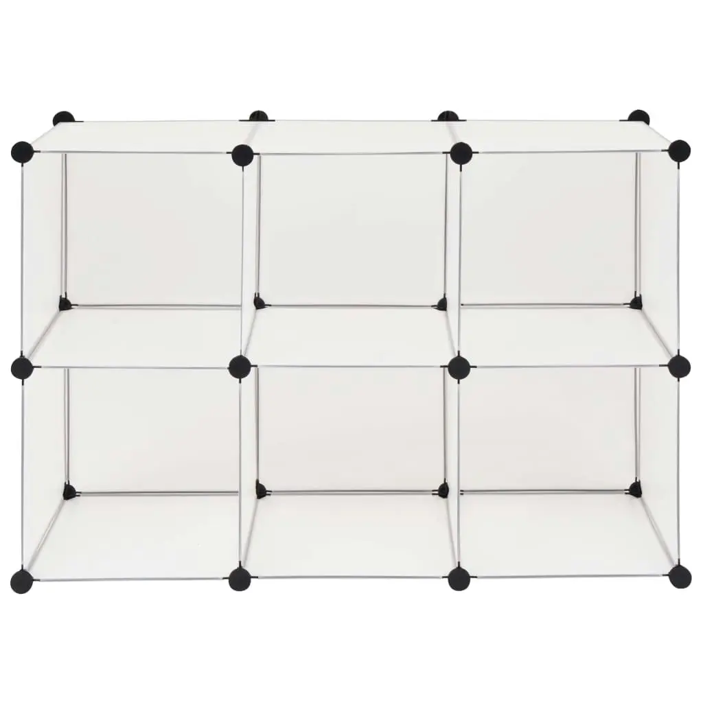 Storage Cube Organiser with 6 Compartments White 244922