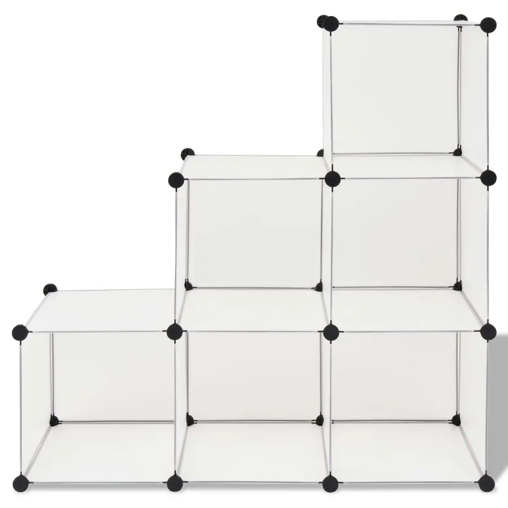 Storage Cube Organiser with 6 Compartments White 244922