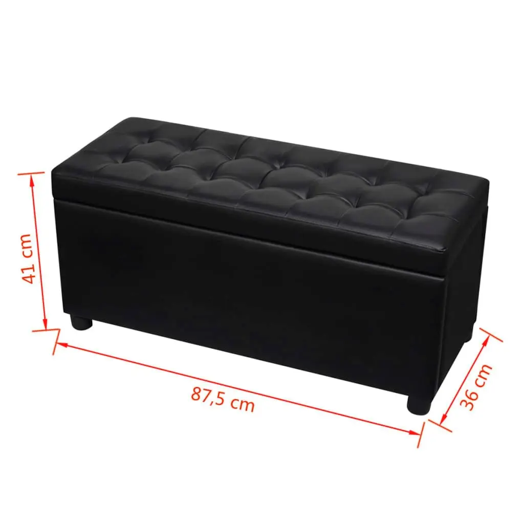 Storage Ottoman Artificial Leather Black 242407