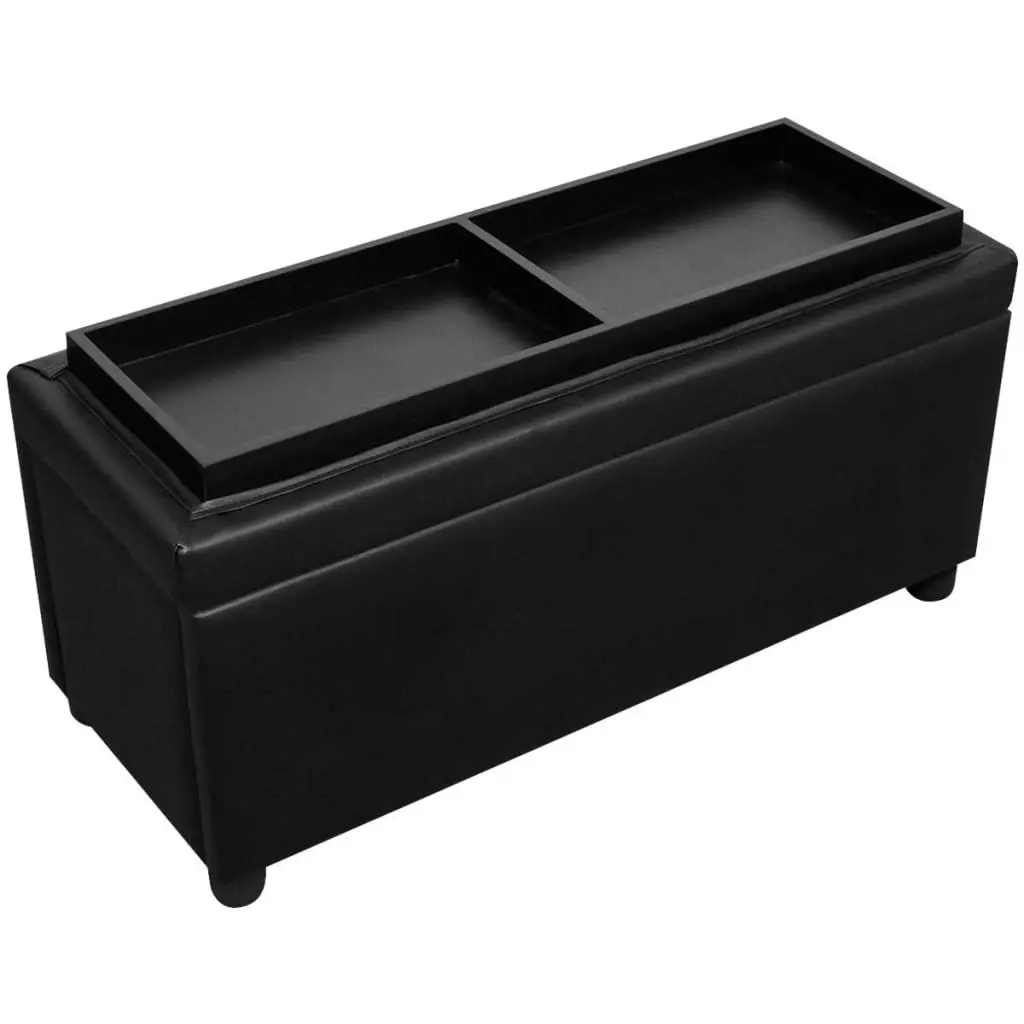 Storage Ottoman Artificial Leather Black 242407