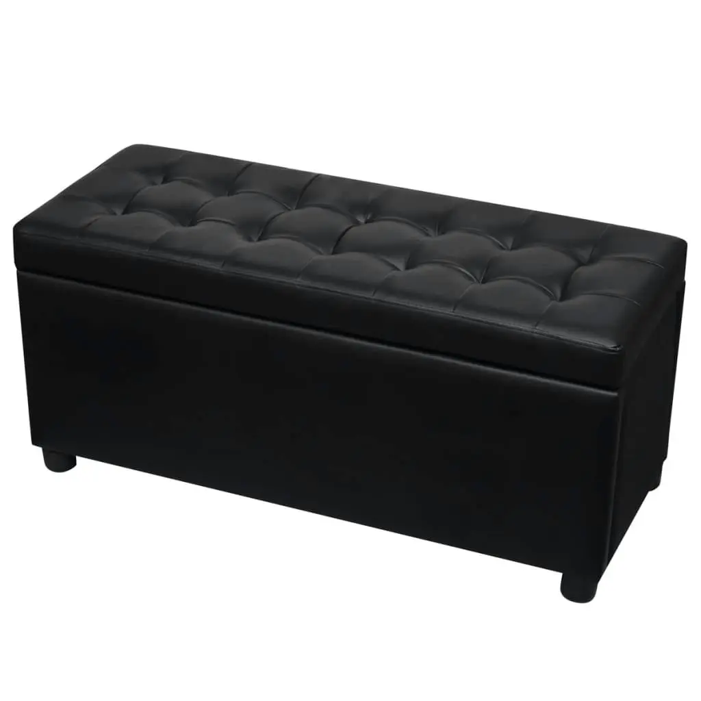 Storage Ottoman Artificial Leather Black 242407