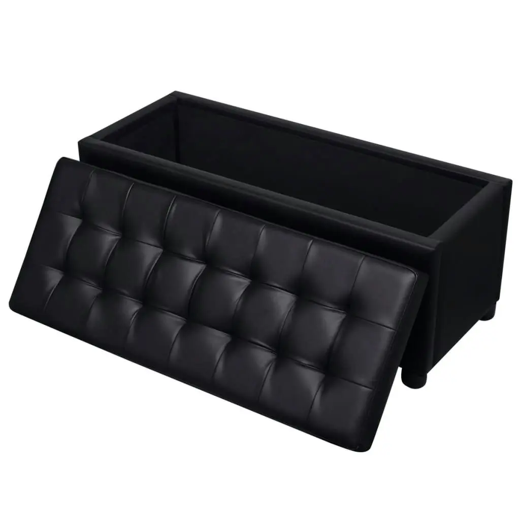 Storage Ottoman Artificial Leather Black 242407