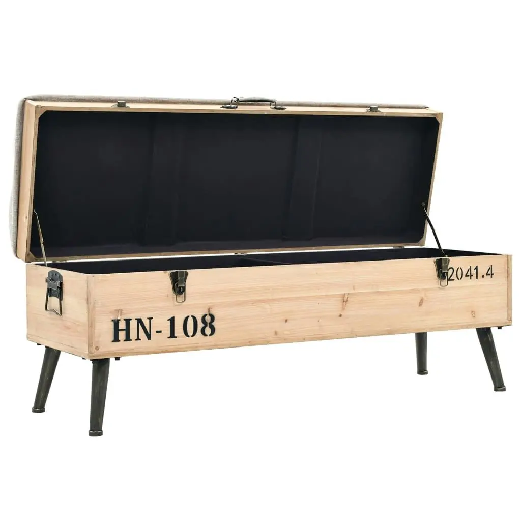 Storage Bench 110 cm Solid Firwood 339294