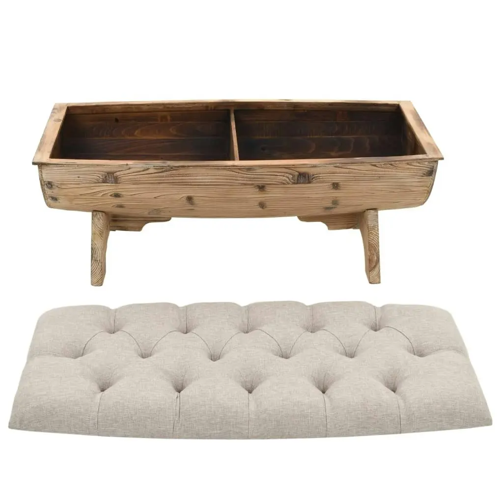 Storage Bench 103x51x44 cm Solid Wood and Fabric 245767