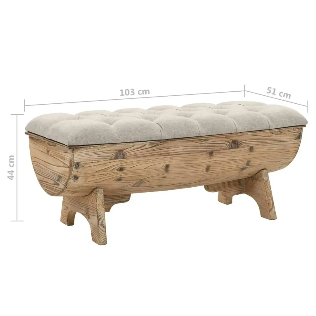 Storage Bench 103x51x44 cm Solid Wood and Fabric 245767