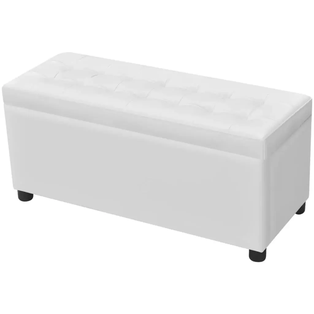 Storage Ottoman Artificial Leather White 242406