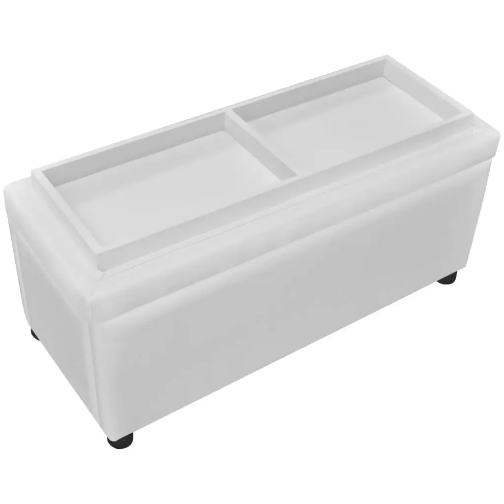 Storage Ottoman Artificial Leather White 242406