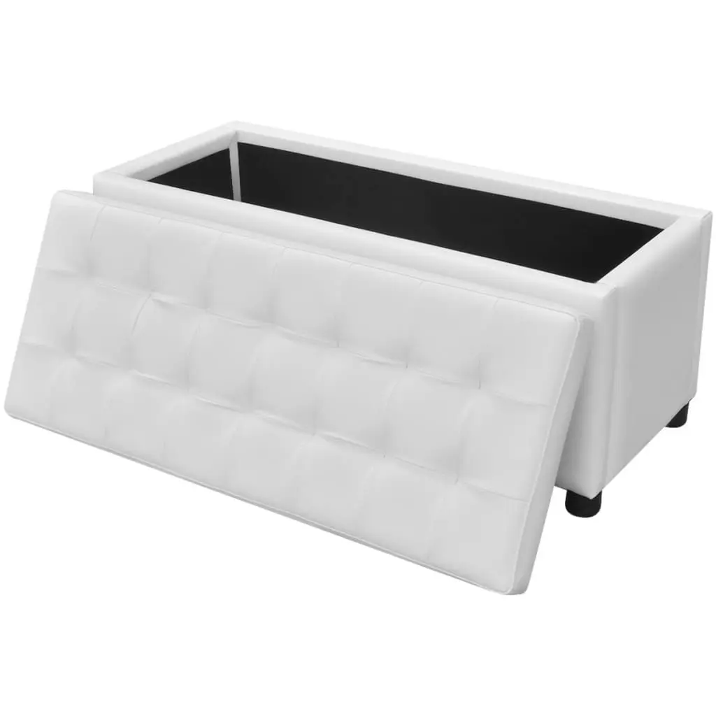 Storage Ottoman Artificial Leather White 242406