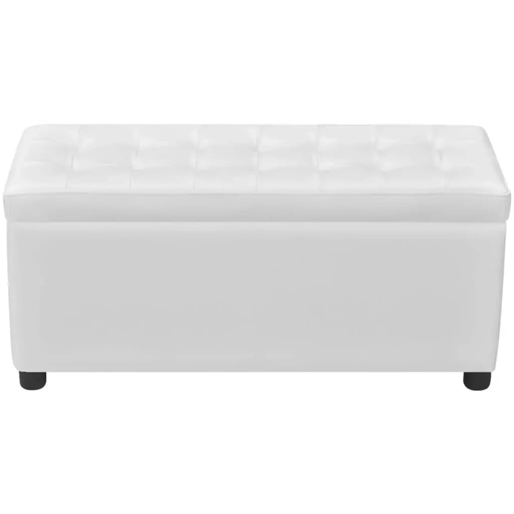 Storage Ottoman Artificial Leather White 242406