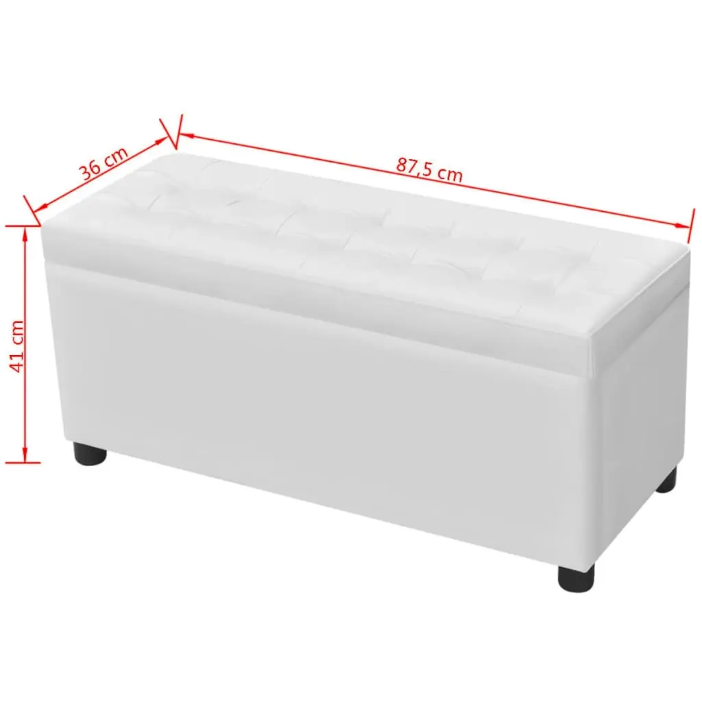 Storage Ottoman Artificial Leather White 242406