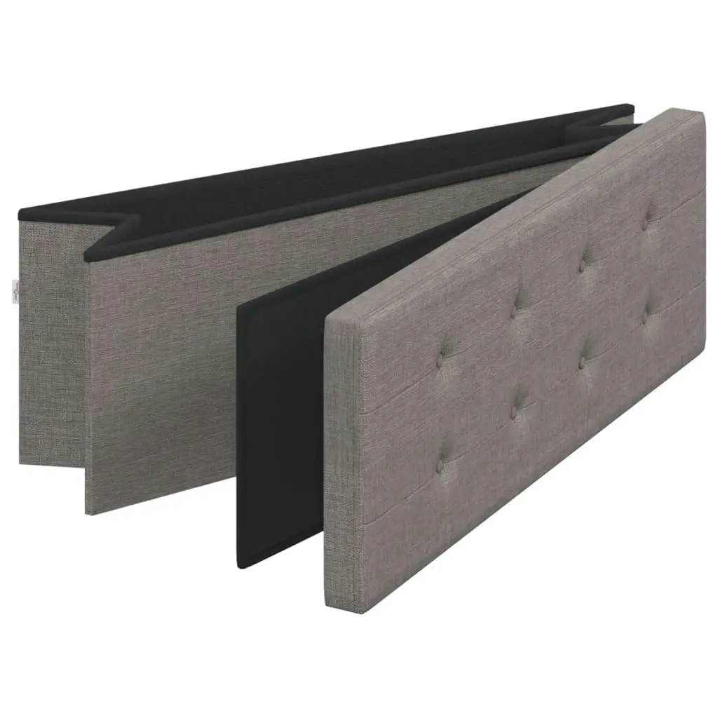 Storage Bench Foldable Light Grey Faux Linen 374905