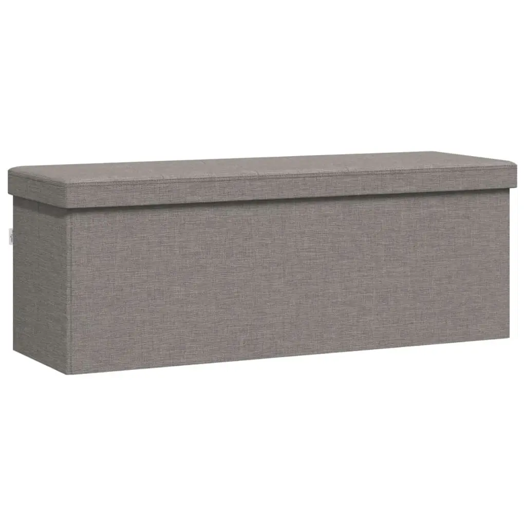 Storage Bench Foldable Light Grey Faux Linen 374905