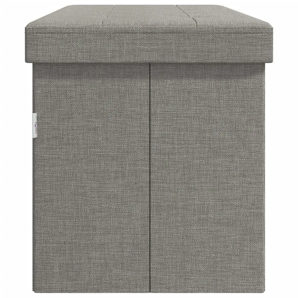 Storage Bench Foldable Light Grey Faux Linen 374905