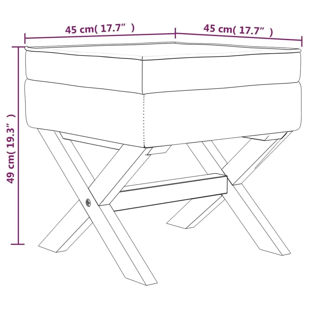 Storage Stool 45x45x49 cm Linen 344515