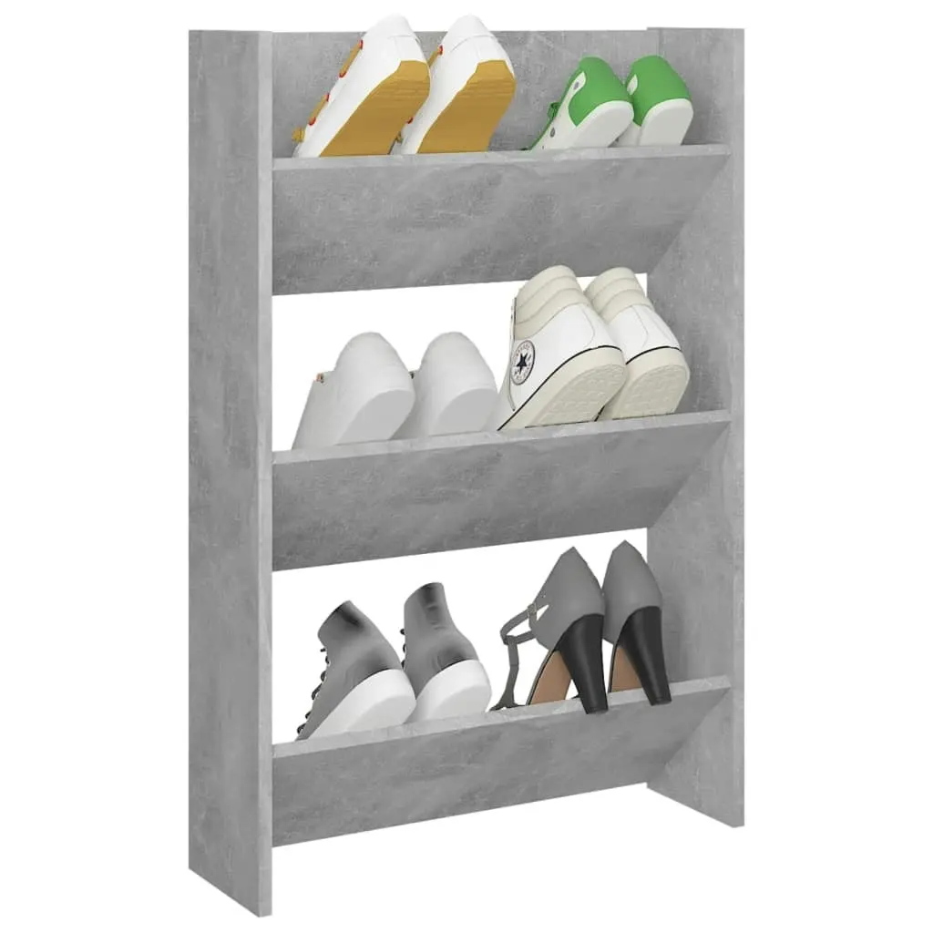 Wall Shoe Cabinet Concrete Grey 60x18x90 cm Engineered Wood 806767