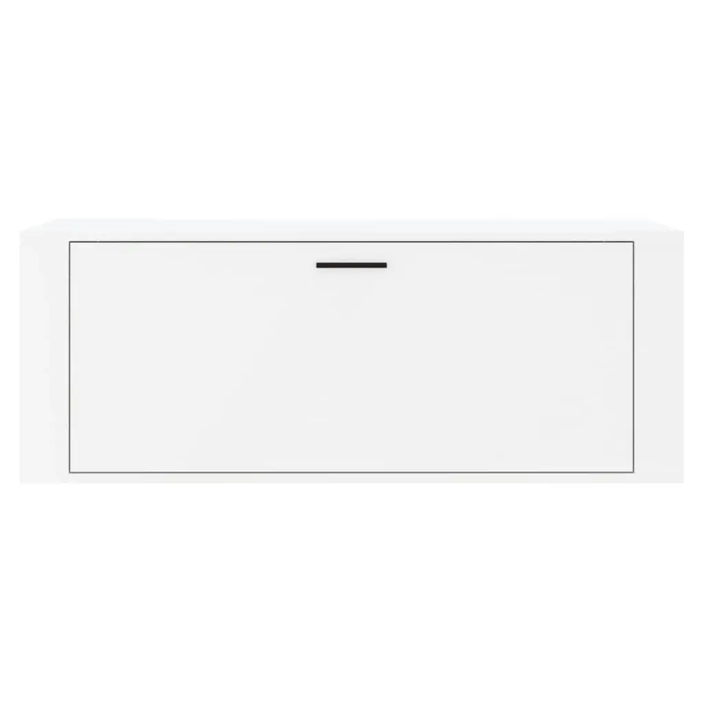 Wall Shoe Cabinet High Gloss White 100x35x38 cm Engineered Wood 821022