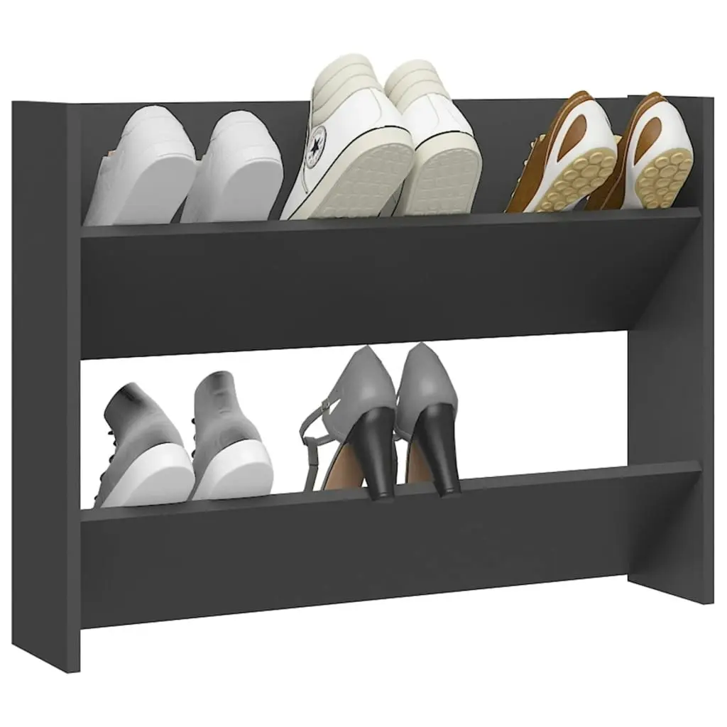 Wall Shoe Cabinet Grey 80x18x60 cm Engineered Wood 806745