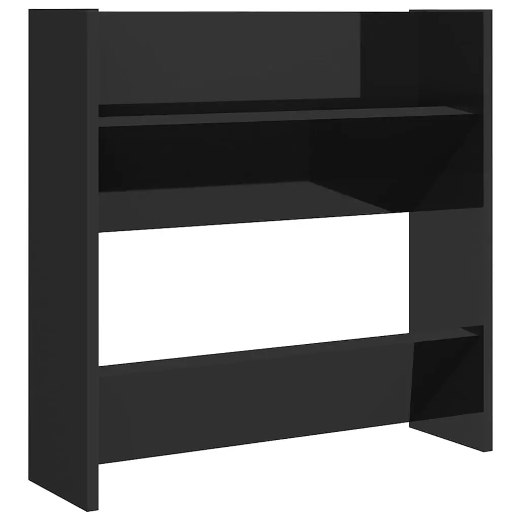 Wall Shoe Cabinets 2 pcs High Gloss Black 60x18x60 cm Engineered Wood 806736