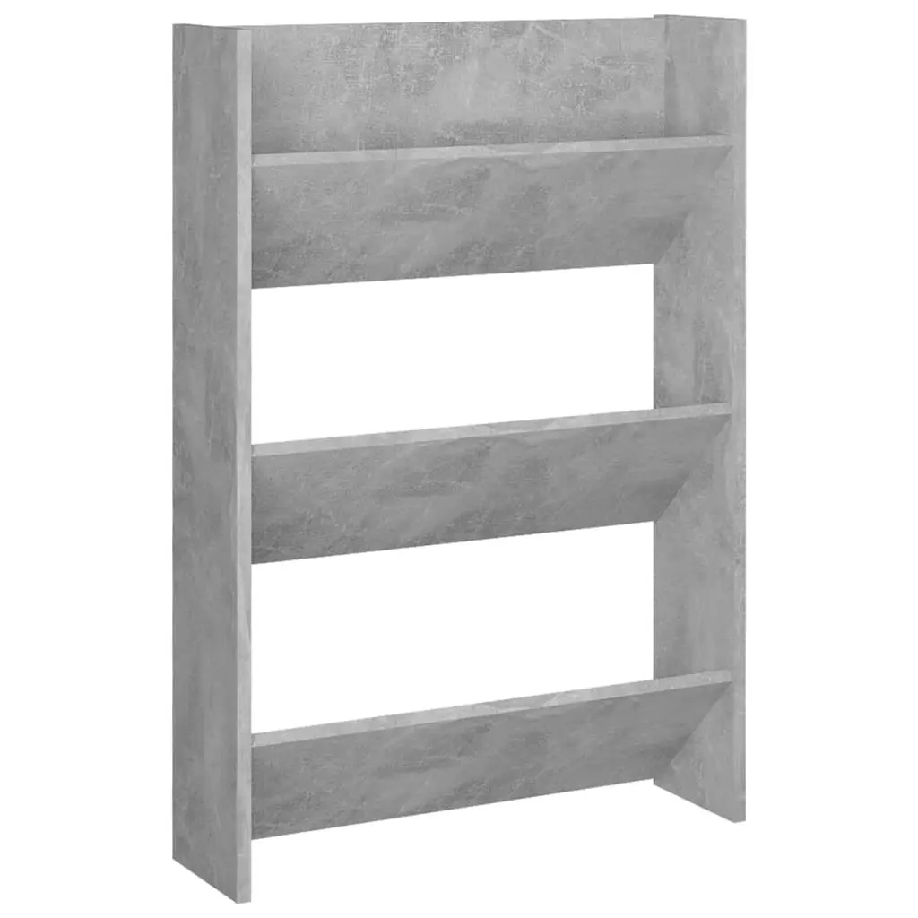 Wall Shoe Cabinets 2 pcs Concrete Grey 60x18x90 cm Engineered Wood 806768