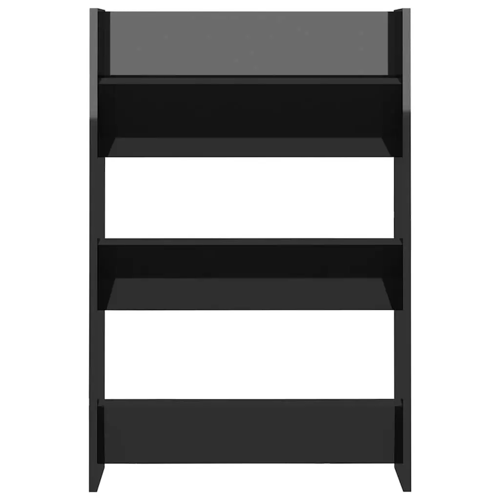 Wall Shoe Cabinet High Gloss Black 60x18x90 cm Engineered Wood 806773