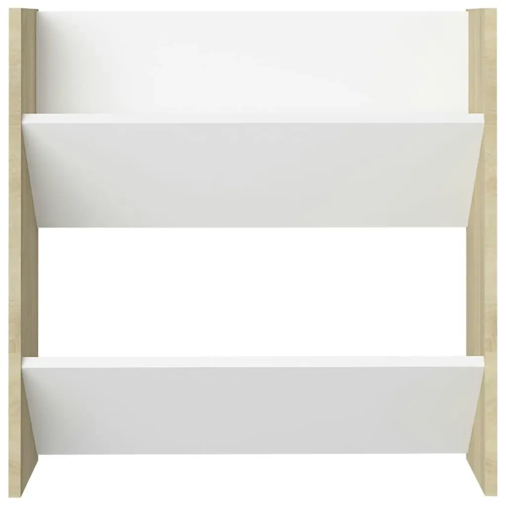 Wall Shoe Cabinets 2 pcs White&Sonoma Oak 60x18x60 cm Engineered Wood 806730