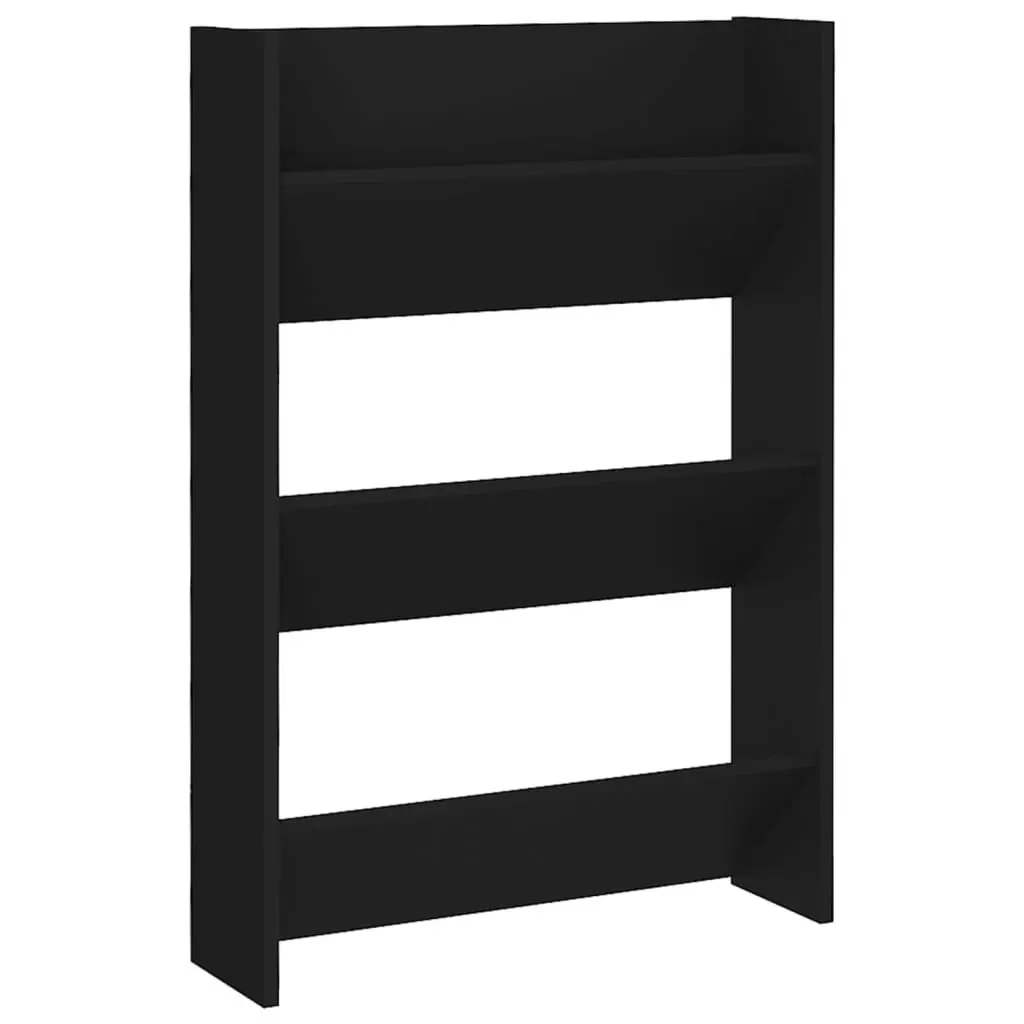 Wall Shoe Cabinets 2 pcs Black 60x18x90 cm Engineered Wood 806762