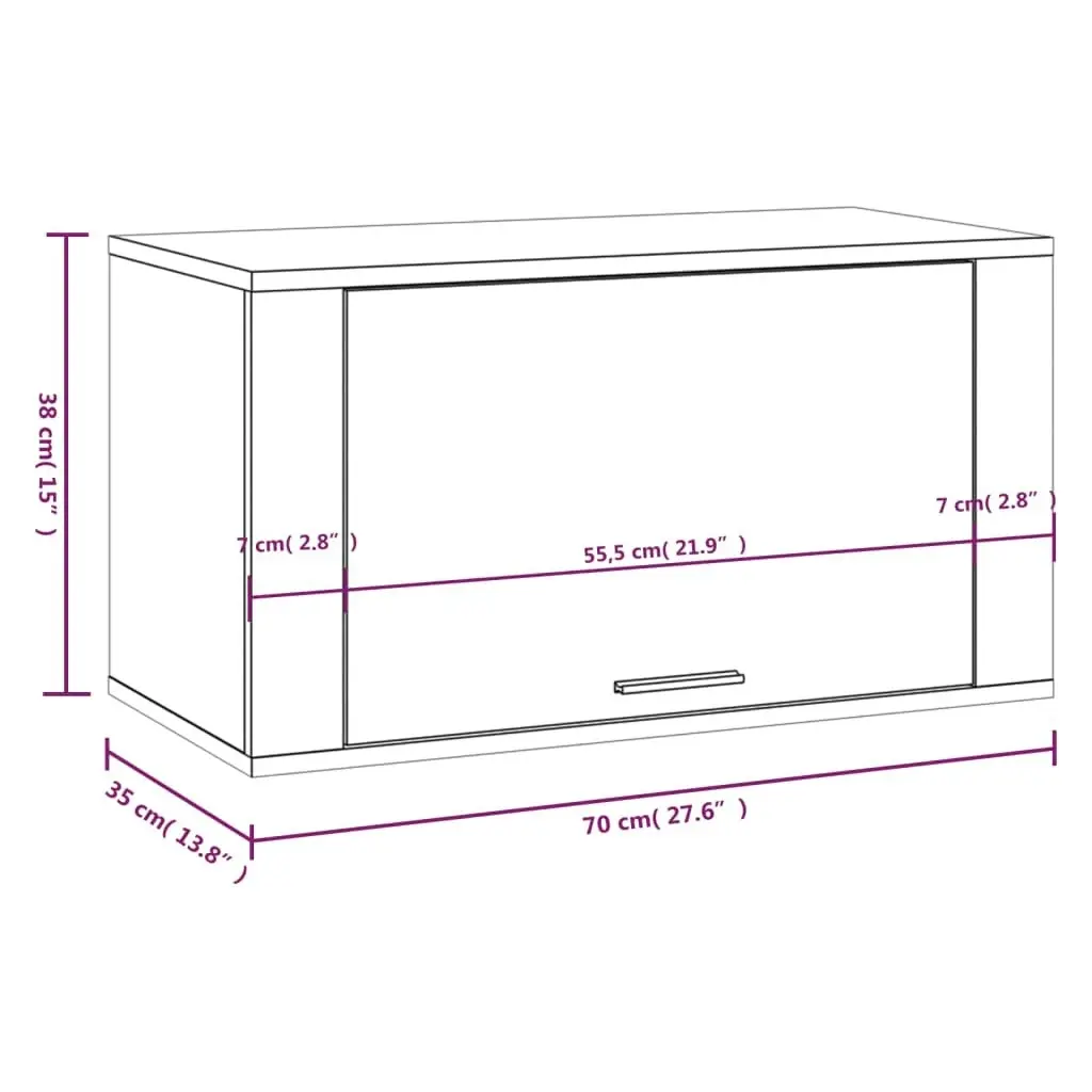 Wall-mounted Shoe Cabinet High Gloss White 70x35x38 cm Engineered Wood 821014