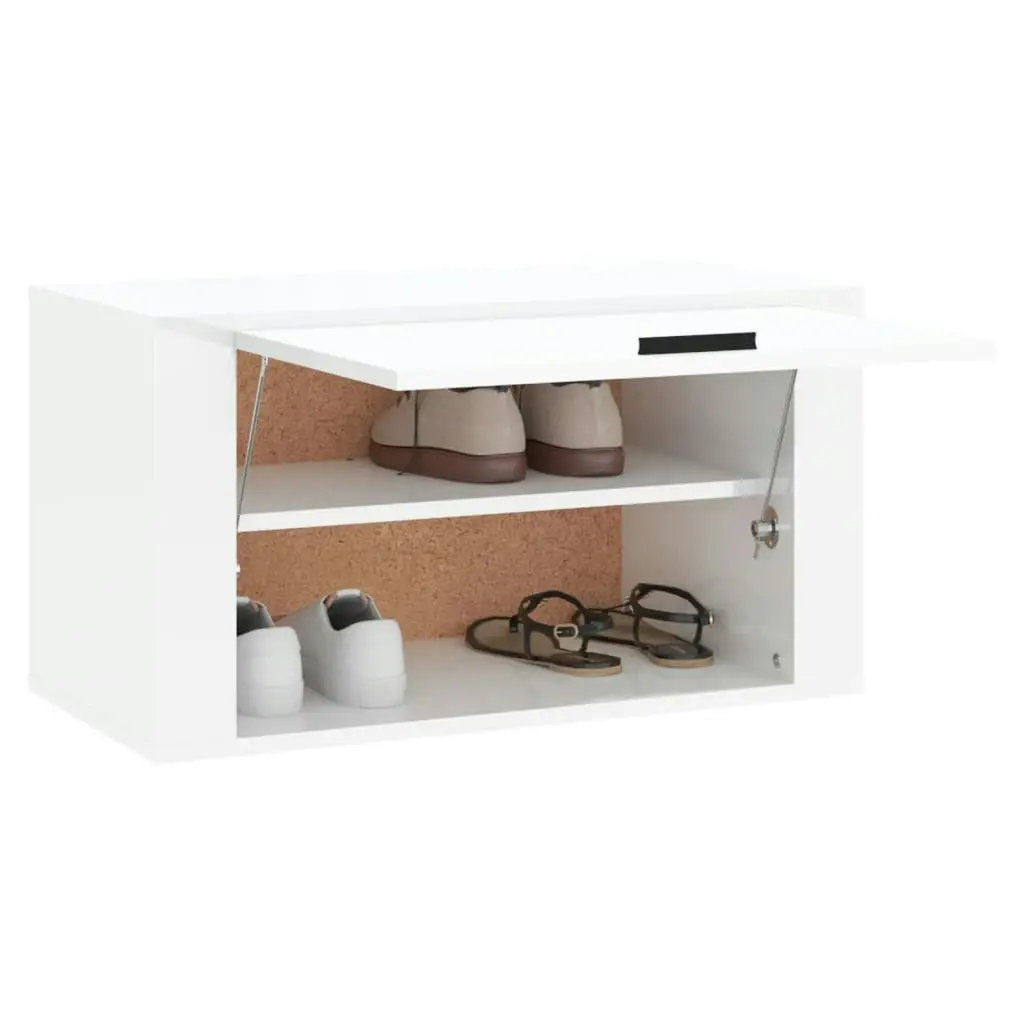 Wall-mounted Shoe Cabinet High Gloss White 70x35x38 cm Engineered Wood 821014