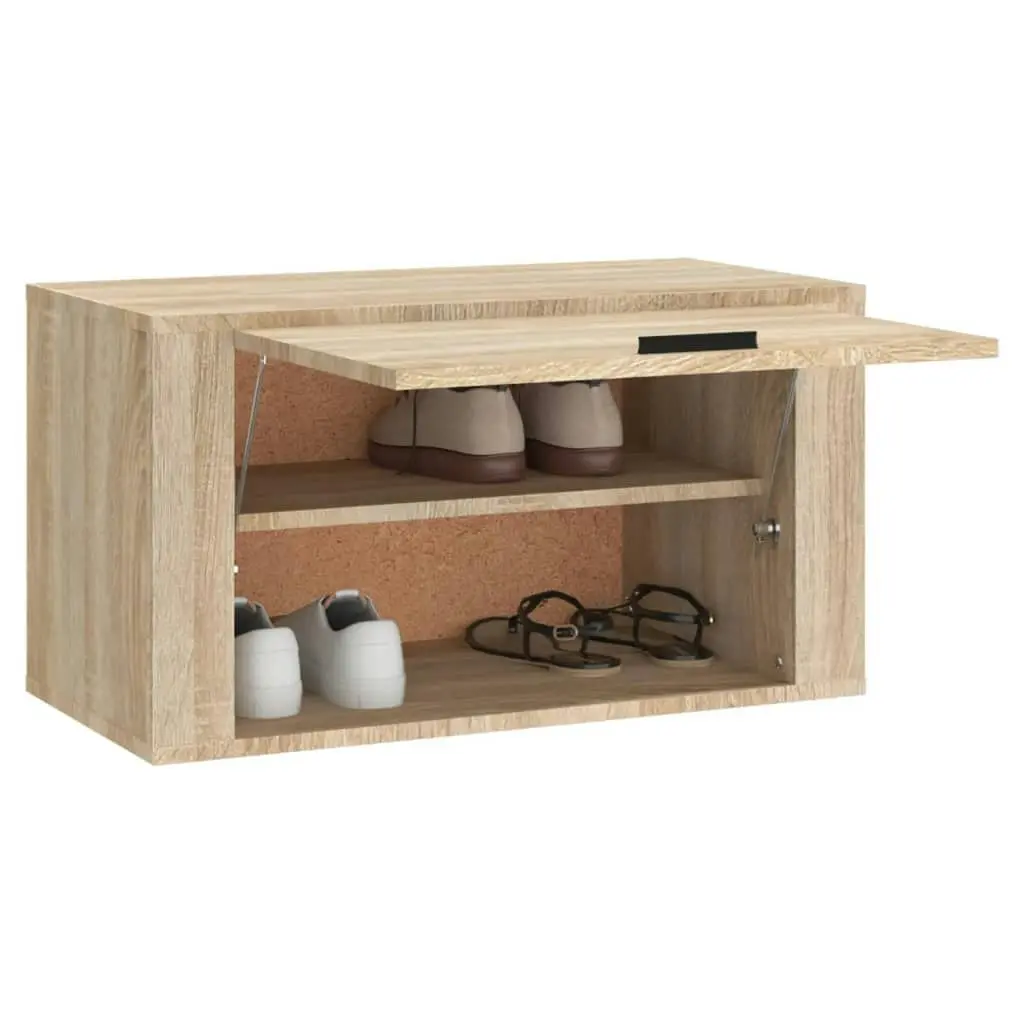 Wall-mounted Shoe Cabinet Sonoma Oak 70x35x38 cm Engineered Wood 821015