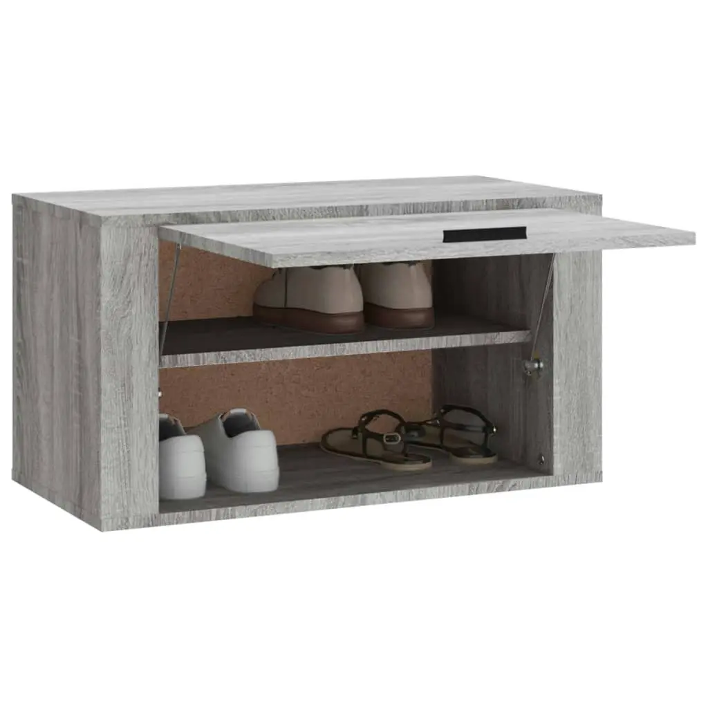 Wall-mounted Shoe Cabinet Grey Sonoma 70x35x38 cm Solid Wood Pine 821018