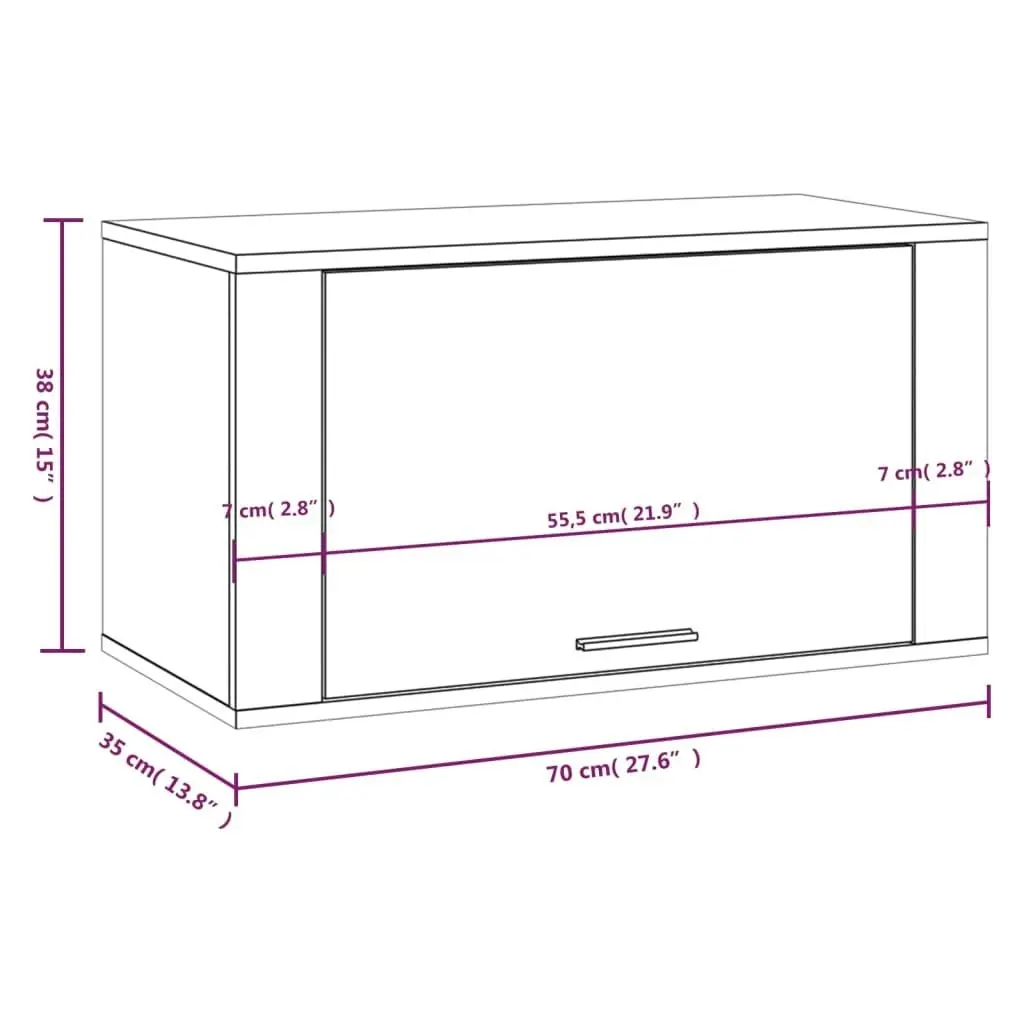 Wall-mounted Shoe Cabinet Grey Sonoma 70x35x38 cm Solid Wood Pine 821018