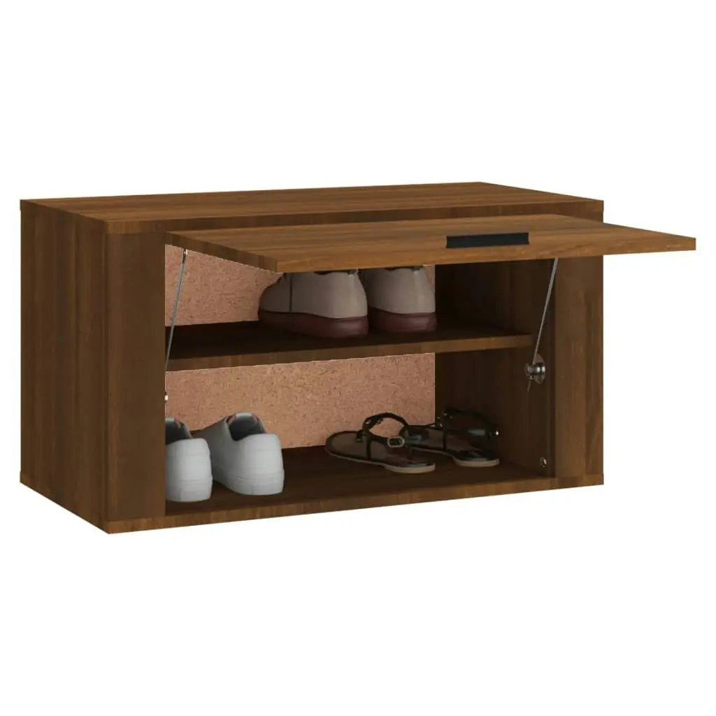 Wall-mounted Shoe Cabinet Brown Oak 70x35x38 cm Solid Wood Pine 821019