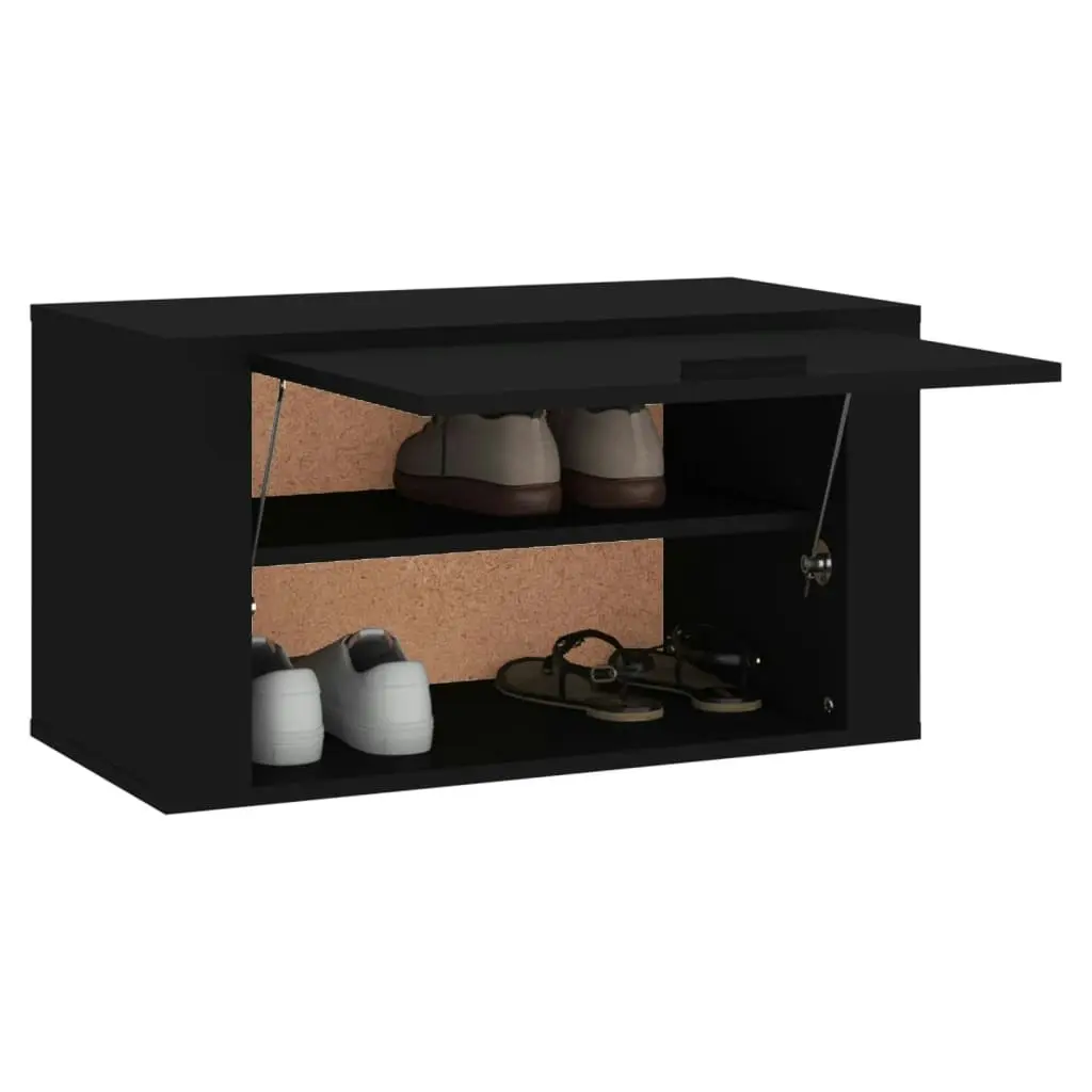 Wall-mounted Shoe Cabinet Black 70x35x38 cm Engineered Wood 821013