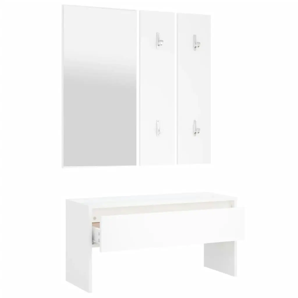 Hallway Furniture Set White Engineered Wood 808783