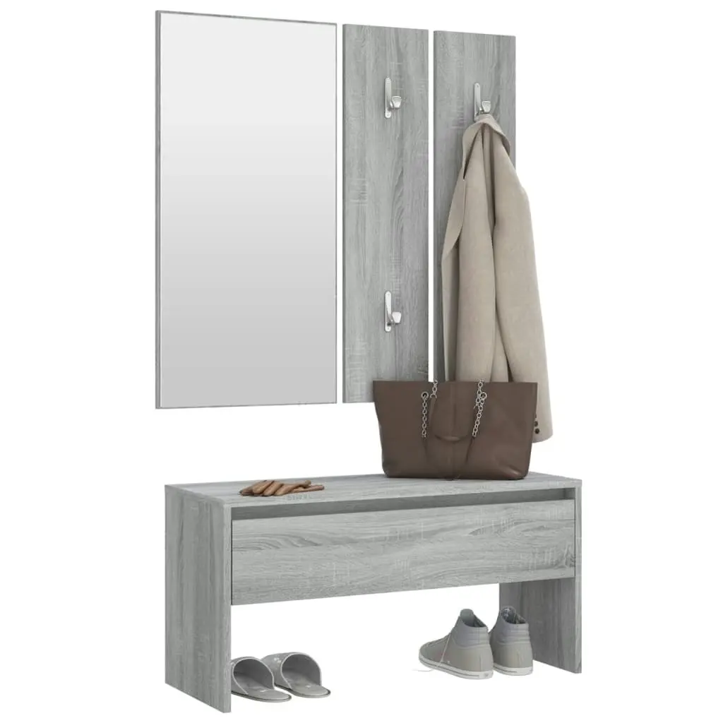 Hallway Furniture Set Grey Sonoma Engineered Wood 820479