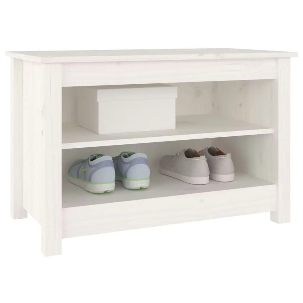 Shoe Bench White 70x38x45.5 cm Solid Wood Pine 813770