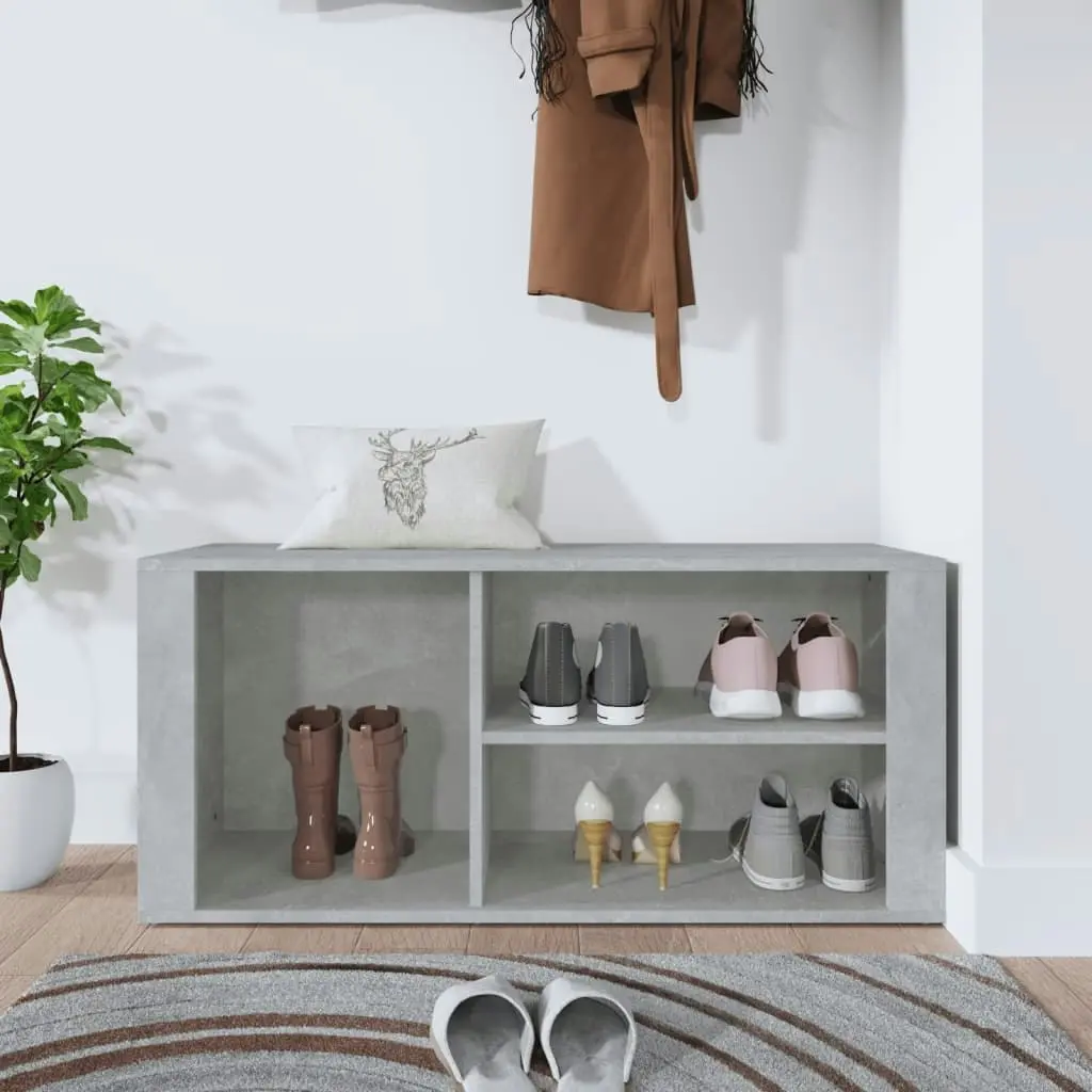 Shoe Cabinet Concrete Grey 100x35x45 cm Engineered Wood 816924