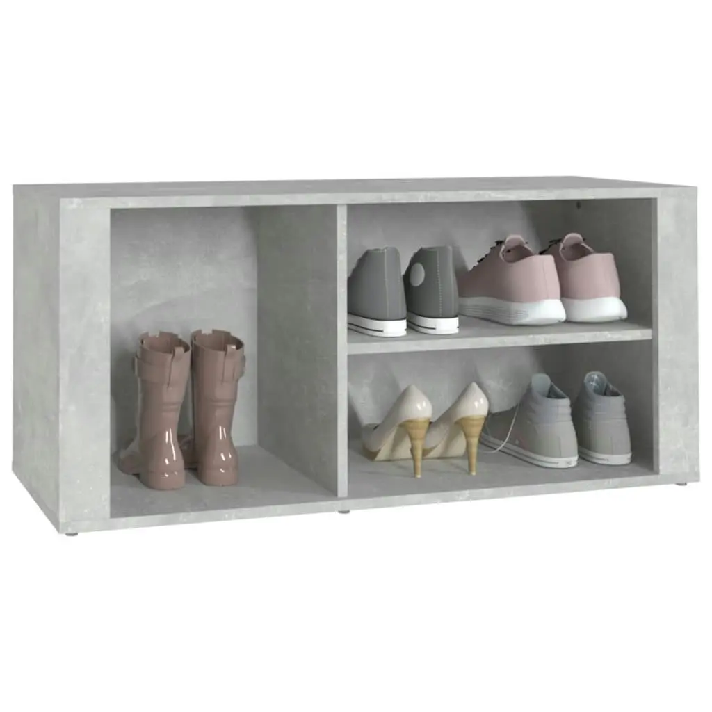 Shoe Cabinet Concrete Grey 100x35x45 cm Engineered Wood 816924