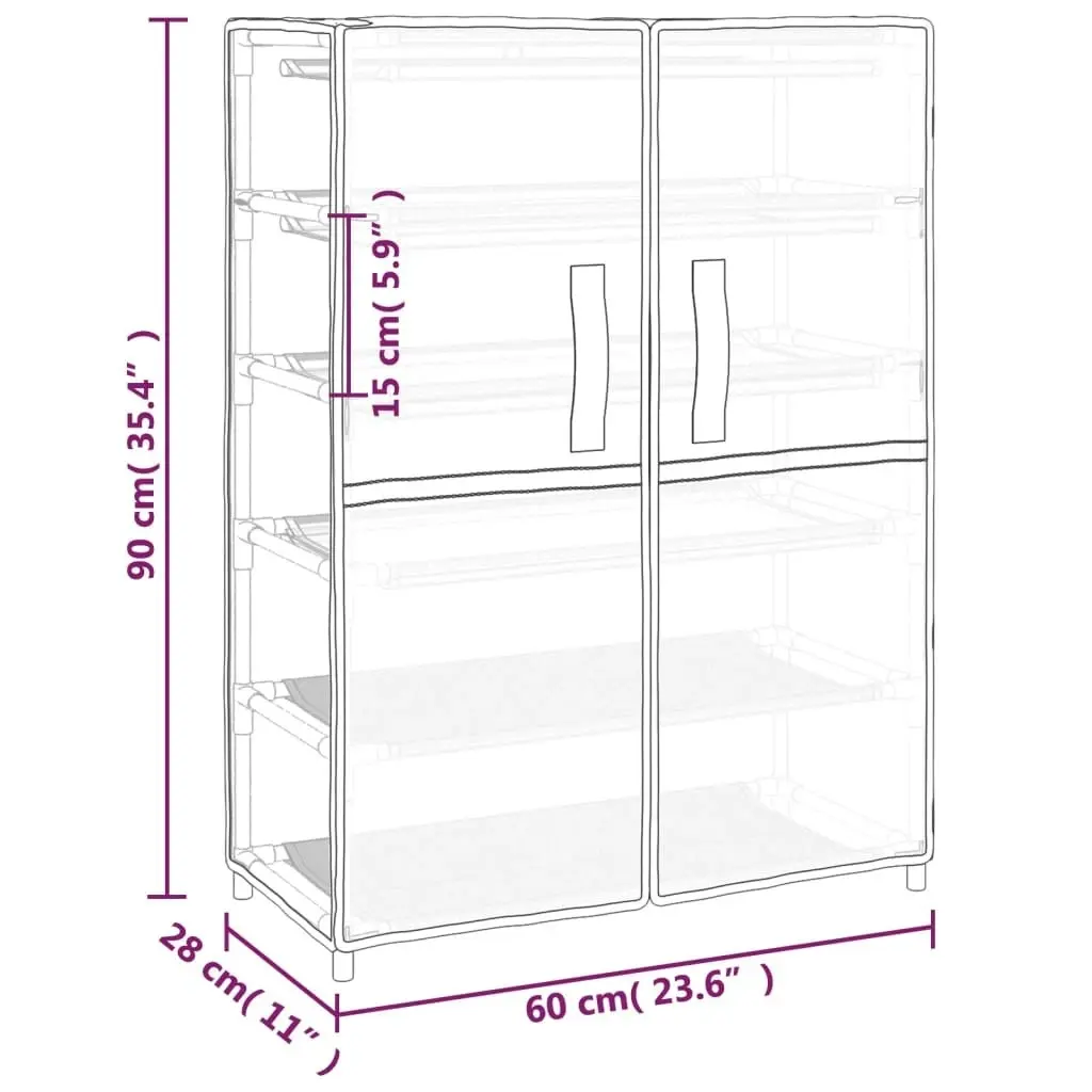 Shoe Cabinet Grey 60x28x90 cm Fabric 337262